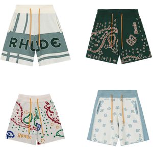 Novo designer rhudes malha homem jumpers xadrez shorts casuais moda luxo calças curtas para homem rh898758