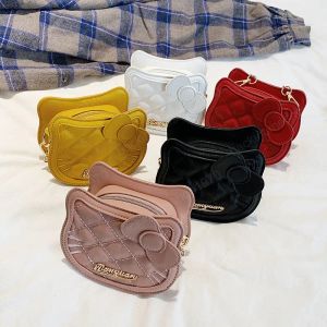 Mini portamonete per bambina Kawaii portamonete piccolo portamonete in pelle borsa a tracolla per bambini nero portamonete per feste regalo BJ