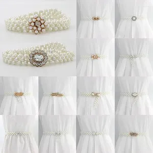 Gürtel Elegante Perlen Gürtel Strass Kleid Braut Kristall Hochzeit Kette Elastische Schärpe Weibliche Mädchen Kleider Zubehör