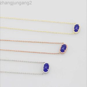 Projektant Kendras Scotts Netclace Jewelry Instagram Minimalistyczny owalny owalny niebieski kotek wisiork naszyjnik łańcuch obojczyka