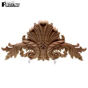 Arts and Crafts RUNBAZEF Antique Decorative Wood Appliques Furniture Decor Cabinet Door Irregular Wooden Mouldings Flower Carving Figurine Craft YQ240119