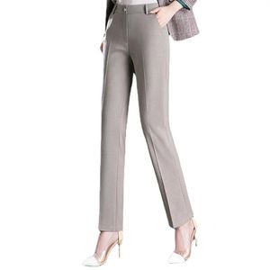 Capris 2023 Neue Mode Hosen frauen Hohe Taille Gerade Anzug Hosen Lose Kleid Hosen Schwarz Beige Grau Hosen Frauen pantalones