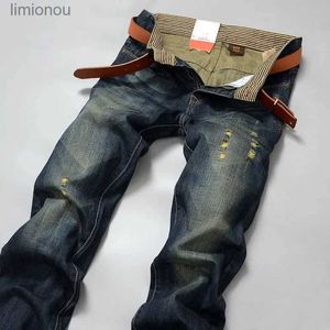 Herr jeans nya mäns vårens höst jeans klassisk manlig mager rak stretch märke denim byxor sommaröverträdelser smal passform byxa män jeansl240120