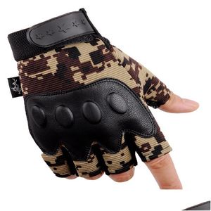 Luvas táticas Hard Knuckle Motocicleta Meio Dedo Equitação Ao Ar Livre Ciclismo Montanhismo Drop Delivery Automóveis Motocy Dhpyh