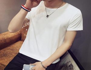 Men039s Tshirts Ship Male Tshirts Men Summer Short Tee Shirt Women Plain Solid Cotton White TシャツトップメスレディデザインB6051477