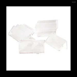 Kitchen Storage 50Pcs Clear Signage Card Holder Poster Plastic Mini Label Acrylic Display Stand 2x4cm