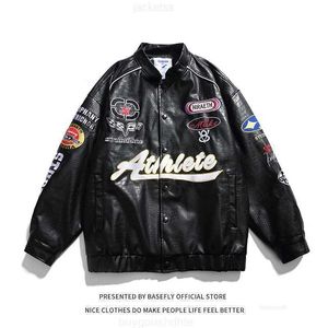 Men's Jackets F1 Race Motorcycle Crocodile Pu Leather Sport Embroid Lettermen Men Varsity Bomber Unisex Women Baseball Coat Stadium Award Chic VDV5