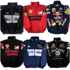 Men's Jackets Classic F1 Formula One Racing Jacket Autumn and Winter Full Embroidery Cotton Clothing Spot Sale yh