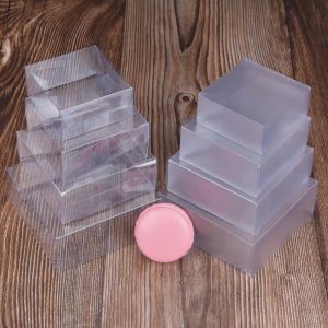 Bröllop PVC Box Clear Frosted Gift Craft Display Box Små smycken Förpackningshållare Transparent Clear Plastic Box BJ