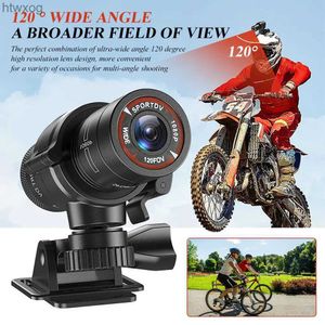 Spor Eylem Video Kameralar Vandlion F9 Mini HD 1080P Video Kayıt Spor Kamerası DVR Motor Bisiklet Motor Döngüsü Eylem Kask Cam DV 120 Derece Geniş Açılı YQ240119