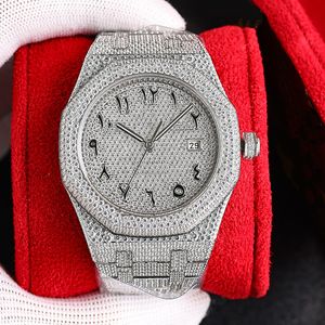 Diamond Watch Mens Automatic Mechanical Designer Watches 41mm med diamantpäckt stål 904L Sapphire Montre de Luxe Orologio Di Lusso