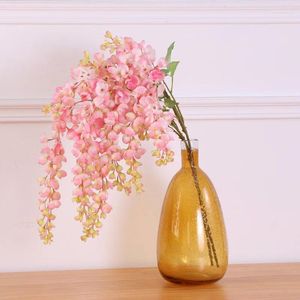 Decorative Flowers Artificial Flower Wisteria Wall Hanging String Plants Rattan DIY Wedding Backdrop Arrangement Fake Vine Home Decor