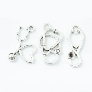 Charms 25/60/80/85 bitar av retro metall zinklegering stetoskop hänge för DIY handgjorda smycken halsband som gör 6813-6816