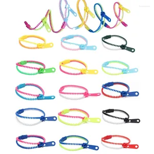 Party Favor 5Pcs Children Friendship Zipper Bracelets 7.5 Inches Sensory Toys Set Neon Colors Birthday Favors For Kids Goodie Bags