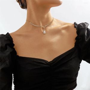 Choker Luxurious Sparkling Rhinestone Jewelry Boho Bride Wedding Fashion Sexy Crystal Pendant Necklace Ornaments Wholesale