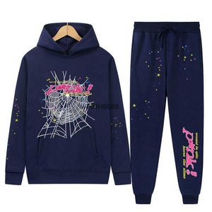 Spindelnät för män hoodie designer sp5der kvinnor hoodies mode 55555 tröjor trendiga unga thug unisex bokstav rosa två bit set efqq