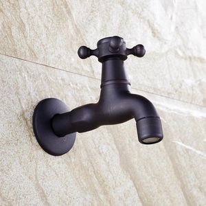 Bathroom Sink Faucets Vidric European-style Black Antique Bronzed Brass Mop Pool Faucet Wall Mounted Washing Machine Garden Tap Bibcock