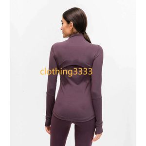 Designer Clothings Women's Fitness Suit Sxeljacka snabbtorkande yogakläder Långärmad tumme Hålsträning Running Jacket Kvinnor Slim Fitness Coat