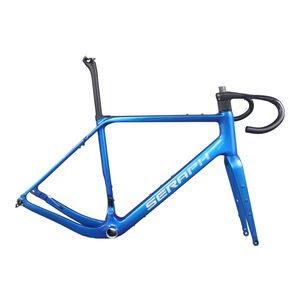 Внутренний трос с синей металлической краской, дисковый тормоз, гравийная рама велосипеда, GR048 T47, нижний кронштейн с резьбой, максимальная шина 700X50C