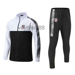 United States Men's Tracksuits Winter Outdoor Sports Warm Training Clothing Soccer Fans Full Zipper Long Sleeve Suit J267a LG6D