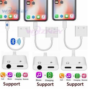 Aksesuarlar 500pc 8 Pin İPhone - 3.5mm Dual Aux Jack Kulaklık Kulaklıkları Ses Seri Dinleyici Adaptörü 1 ila 2 kulaklık iPhone 4 13 Pro Max için