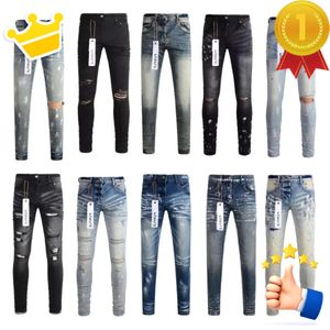 Marke Lila Designer Herren Für Jeans Skinny Motorrad Trendy Zerrissene Patchwork Loch Ganzjährig Schlanke Beine Sdouc