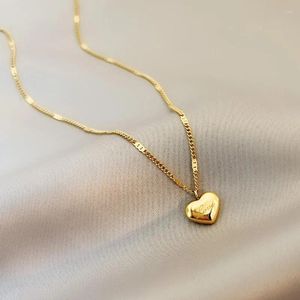 Pingente colares estilo verão aço inoxidável amor colar clavícula corrente 18k cor de ouro para mulheres moda jóias presente