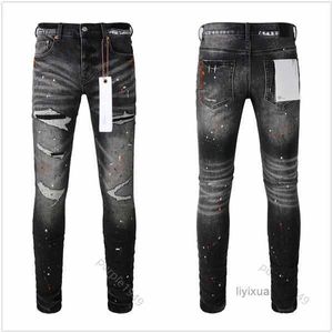 фиолетовые джинсы дизайнерские джинсы для мужчин джинсы высокого качества дизайнерский кошелек стиль дизайнерские брюки потертые рваные байкерские черные фиолетовые NQVB