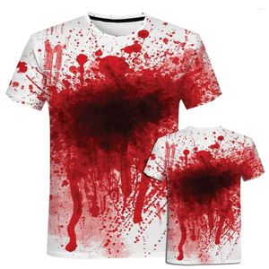 Herr t skjortor skräck blodmönster 3d tryckt casual t-shirts kvinnor/män kort ärm o-hals hip hop tee harajuku toppar mode tshirt