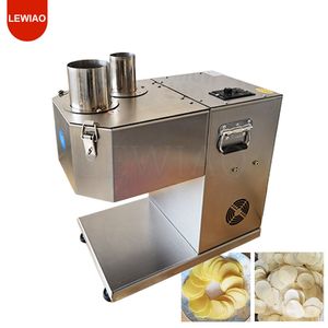 Vegetabilisk skärare elektrisk kommersiell grönsaksfruktskivmaskin med 2 inlopp 150 kg kapacitet potatis citron skivare