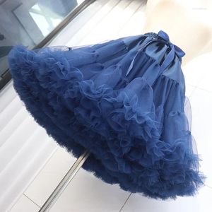 Kvinnors sömnkläder cosplay ruffled lolita petticoat underskirt ingen hoop kvinna fluffig bubbla tutu kjol puffy halv slip prom party crinoline