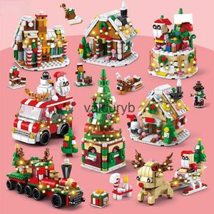 Принадлежности для рождественских игрушек Рождественская коллекция строительных блоков, украшения для столешниц, детские строительные игрушки, подходящие для мальчиков и девочек Christmavaiduryb