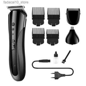 Barbeadores elétricos aparador de cabelo barbeiro máquina de cortar cabelo sem fio máquina de corte de barba aparador de barba sem fio elétrico masculino barbeador q240119