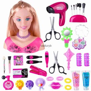 Beauty Fashion 35/36-teiliges Set für Kinder, Friseurkopf, Make-up-Puppe, echtes Make-up-Spielzeug, Modellierpuppe mit Haartrockner-Zubehör und dickem Haar