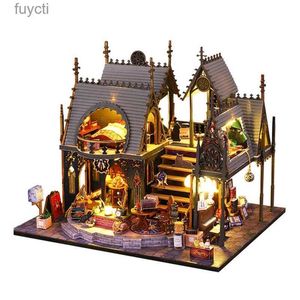 Искусство и ремесла 3D деревянная головоломка подставка для книг DIY комплект книжных уголков для декора книжной полки со светом наборы моделей DIY для взрослых YQ240119