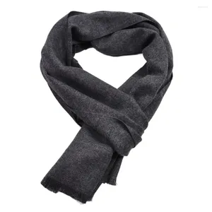 Szaliki solidny kolor zimowy męski szalik granatowy czarny szal dla mężczyzn Business Short Tassel Soft Warm Paszmina