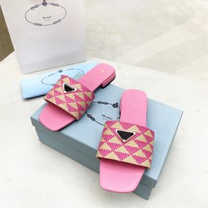 Frau Mann Prad Triangle Slipper Designer Sandal Luxusschuh Stoff Tazz Slipper Sticker Sandale Pool Fashion Casual Flat Heel Slide Summe Outdoor Slider Loafer