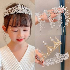 Hårtillbehör Luxury Princess Crystal Tiaras Crowns Bodband Kid Girls Bridal Prom Crown Wedding Party Accessiories Jewelry
