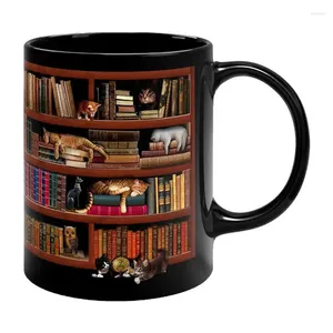 Mugs 330ml 3D Bookshelf Mug Motivational Quote Ceramic Library Book Novelty Coffee Wine Glass Beer Cups Readers