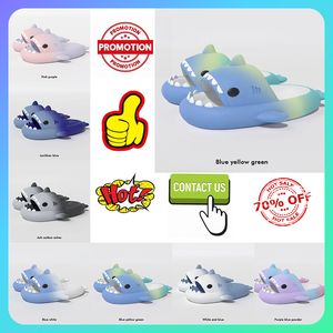 Designer casual plataforma tubarão slides chinelos homens mulher anti-arco-íris resistente ao desgaste leve respirável baixo corte sandálias super macias tamanho 36-45