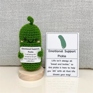 Emotional Support Pickled Cucumber Toys Cute Crochet Christmas Pickle Knitting Doll Ornaments Funny Reduce Pressure Pickle Gifts for Women Friends