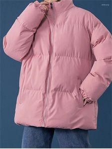 Kvinnors trenchrockar Eotvotee Puffer Jacket för kvinnor Höstvinter 2024 Stand Collar dragkedja upp överdimensionerad kappa koreanska mode casual parkas