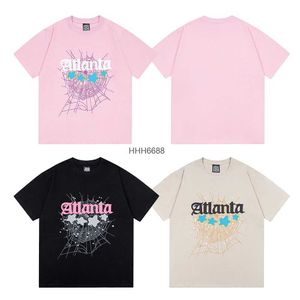 Spider Web Men's T-shirt Designer Sp5der Women's t Shirts Fashion 55555 Short Sleeves Star Same Star Print Pink Spring/summer Xgib