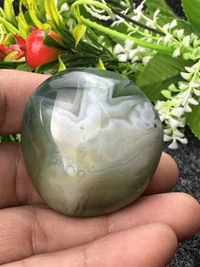 Arts and Crafts Natural Ornamental Silk Green Agate Raw Stone Ornament Handicraft Ore Specimen Healing Meditation Chakra Home Decoration Birthda YQ240119