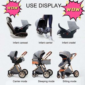 Passeggino di lusso 3 designer Baby brand in 1 carrello alto paesaggio Can Lie Passeggino Cradel Infant all'ingrosso Carrier tuta moda elastico morbido