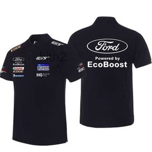 Camisa polo masculina de manga curta com estampa 3D Ford F1 para motocicleta e esportes off-road NLNJ NLNJ