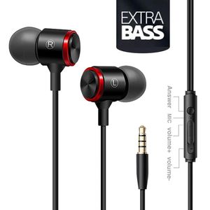 헤드폰 Duszake S320 스테레오베이스 헤드폰 inear 3.5mm 유선 이어폰 금속 Hifi 이어 피스 Xiaomi Samsung Huawei 전화 용 마이크