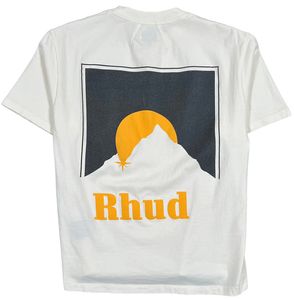 Tung gjord USA -stil män designer tee klassisk logotyp solnedgång tryck t shirt sommar gata skateboard kort ärm tshirt 24SS 0119