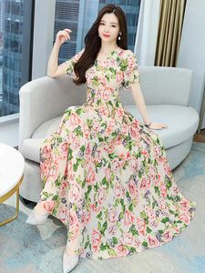 Party Dresses Chiffon Floral Summer Boho Maxi Dress 2024 Women Casual Elegant Beach Fashion Clothes Long Fiesta Festa Luxo