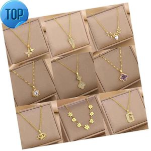 2023 New Arrival 90 Model Clover High Quality 18K Gold Plated No Tarnish 316l Stainless Steel Necklace Design Jewelry for Women